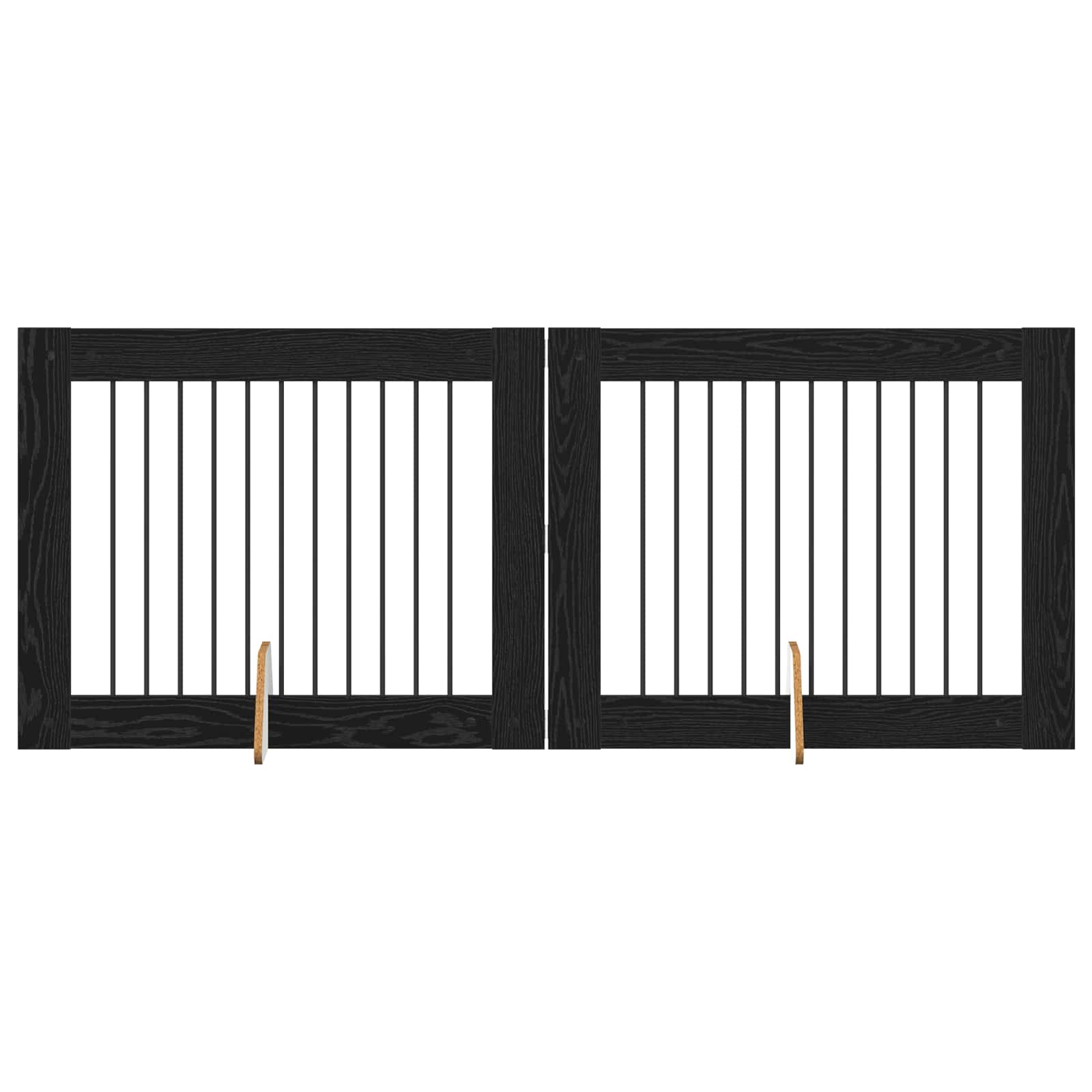Hondenhekje met standaards 2 pcs Zwart eiken 100 x 80 cm