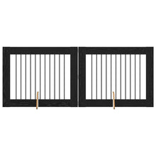 Hondenhekje met standaards 2 pcs Zwart eiken 100 x 80 cm