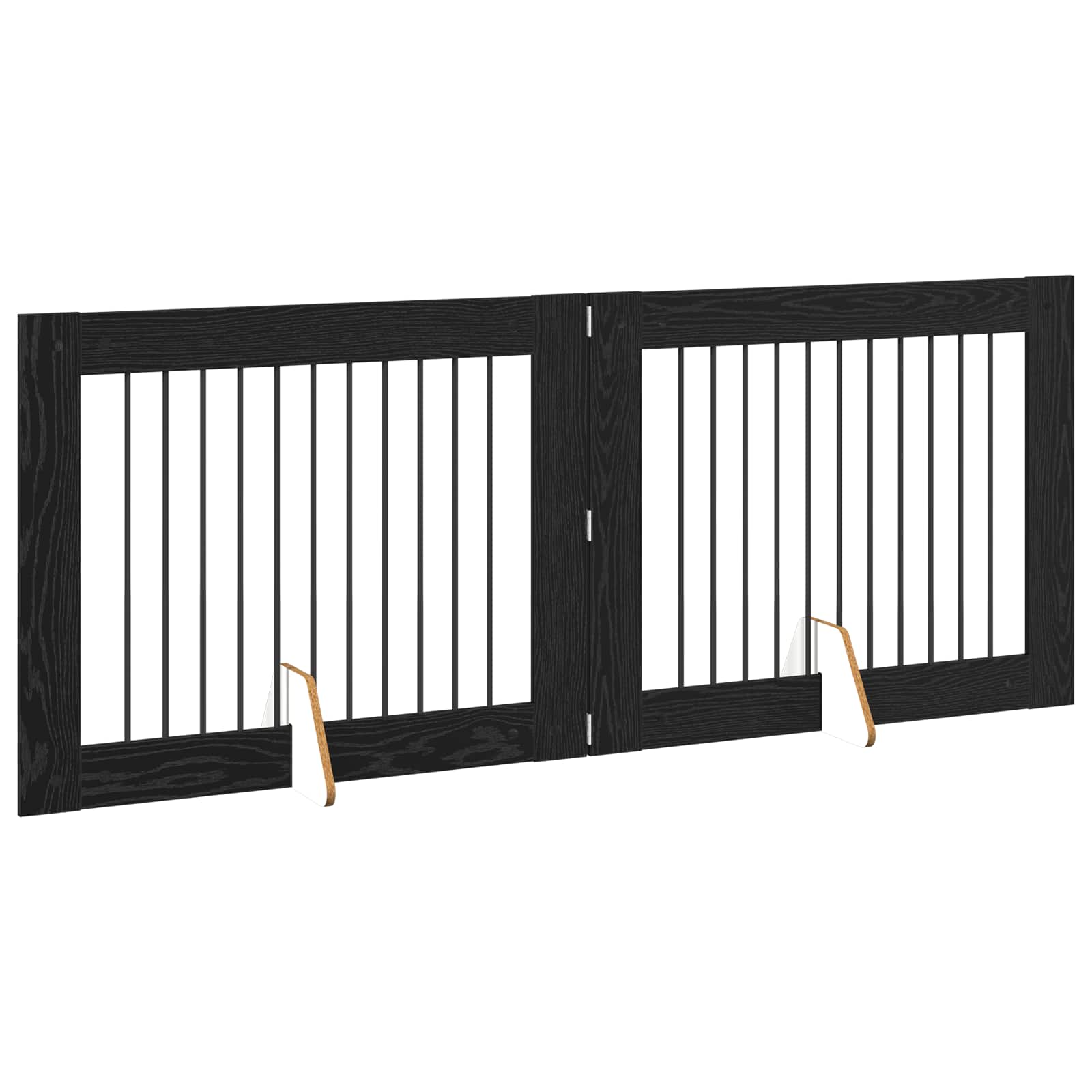 Hondenhekje met standaards 2 pcs Zwart eiken 100 x 80 cm