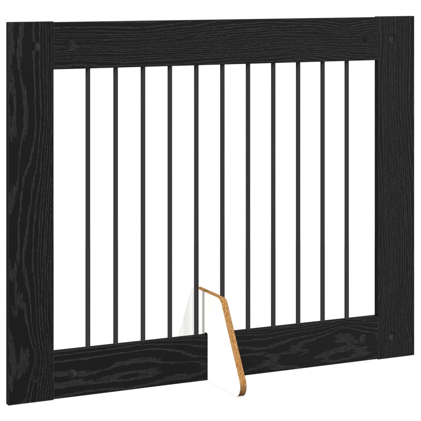 Hondenhekje met standaards 2 pcs Zwart eiken 100 x 80 cm