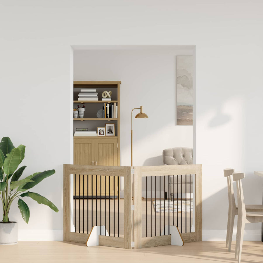 Hondenhekje met standaards 2 pcs Sonoma Eiken 100 x 80 cm