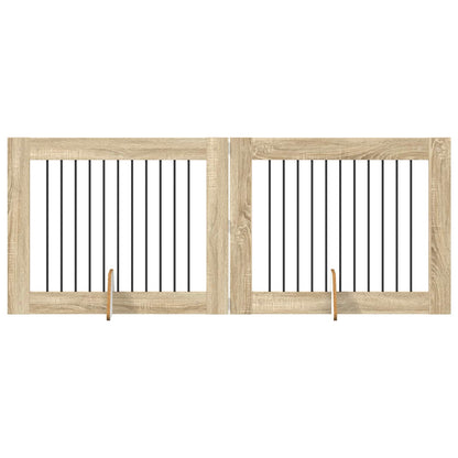 Hondenhekje met standaards 2 pcs Sonoma Eiken 100 x 80 cm