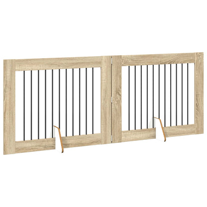Hondenhekje met standaards 2 pcs Sonoma Eiken 100 x 80 cm