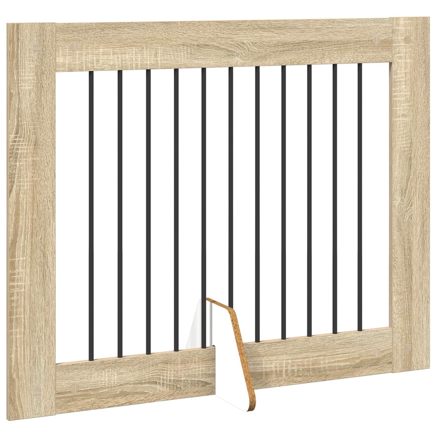 Hondenhekje met standaards 2 pcs Sonoma Eiken 100 x 80 cm