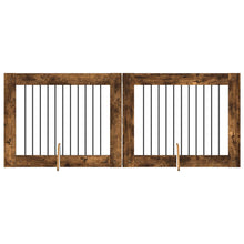 Hondenhekje met standaards 2 pcs Gerookt eiken 100 x 80 cm