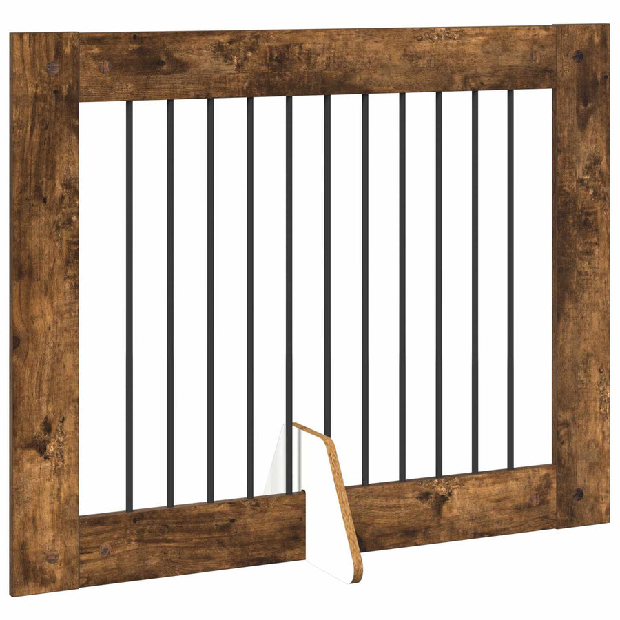 Hondenhekje met standaards 2 pcs Gerookt eiken 100 x 80 cm