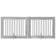 Hondenhekje met standaards 2 pcs Grijs sonoma 100 x 80 cm