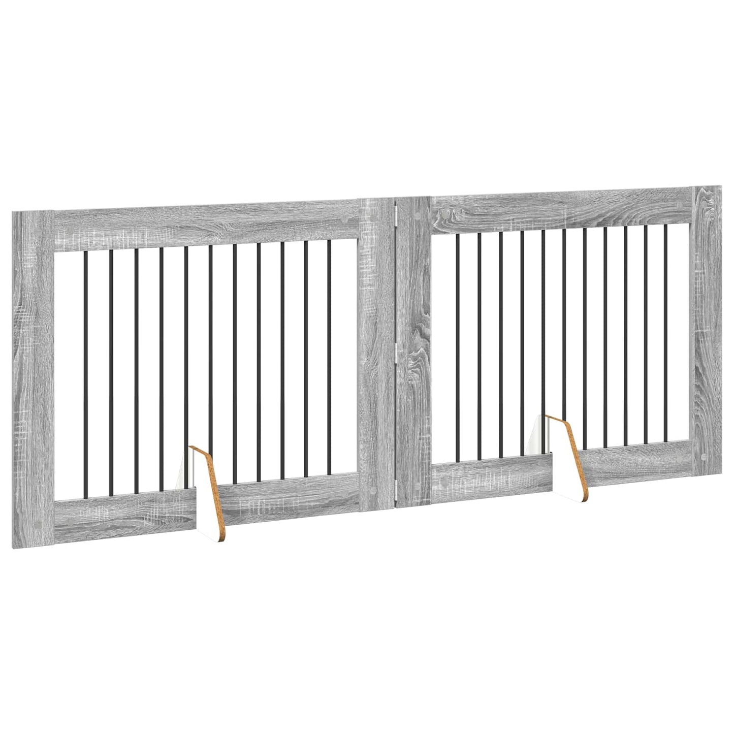 Hondenhekje met standaards 2 pcs Grijs sonoma 100 x 80 cm