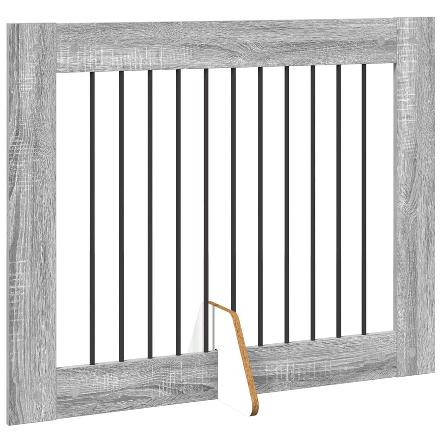 Hondenhekje met standaards 2 pcs Grijs sonoma 100 x 80 cm