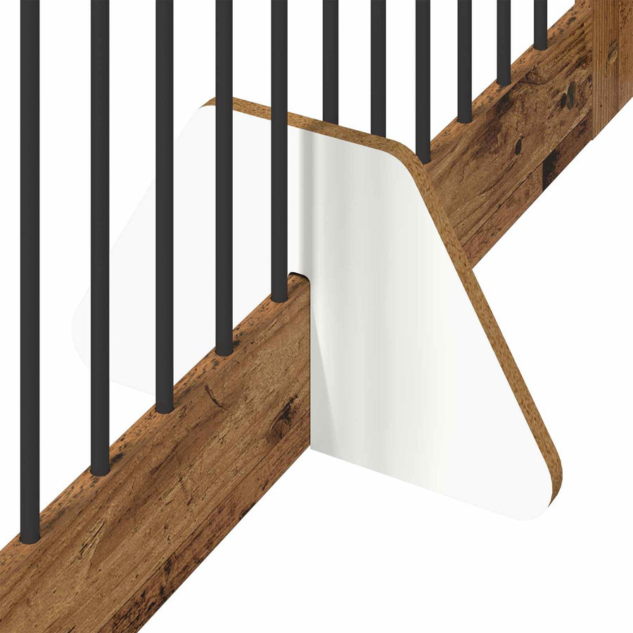 Hondenhekje met standaards 2 pcs Oud hout 100 x 80 cm