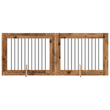 Hondenhekje met standaards 2 pcs Oud hout 100 x 80 cm