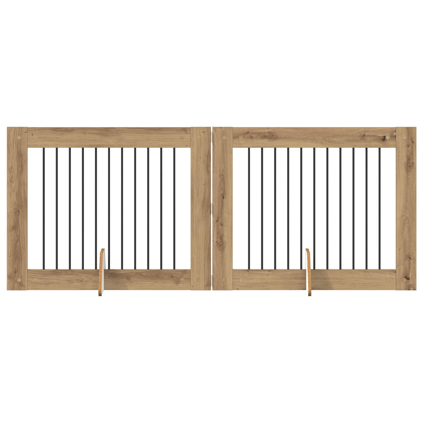 Hondenhekje met standaards 2 pcs Artisanaal eiken 100 x 80 cm