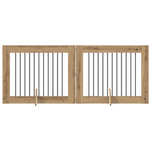 Hondenhekje met standaards 2 pcs Artisanaal eiken 100 x 80 cm