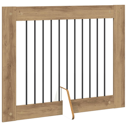 Hondenhekje met standaards 2 pcs Artisanaal eiken 100 x 80 cm