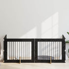 Dog gate with stands 4 pcs Black oak 100 x 80 cm