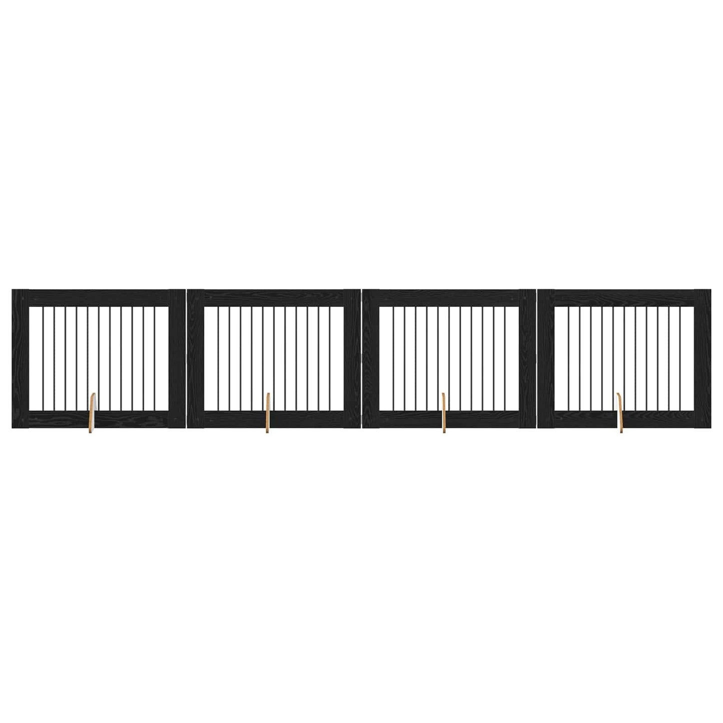 Hondenhekje met standaards 4 pcs Zwart eiken 100 x 80 cm