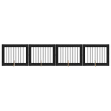 Hondenhekje met standaards 4 pcs Zwart eiken 100 x 80 cm