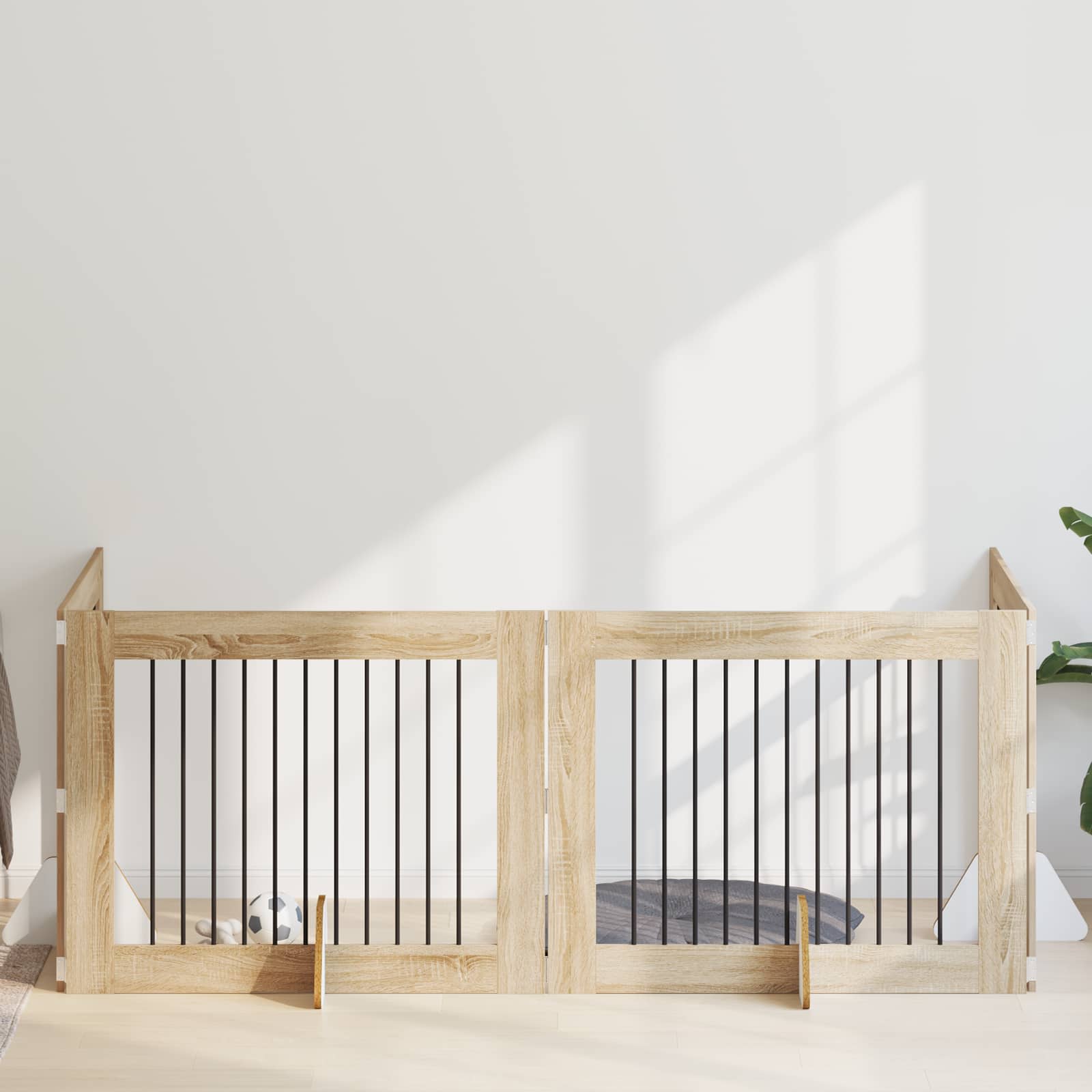 Hondenhekje met standaards 4 pcs Sonoma Eiken 100 x 80 cm