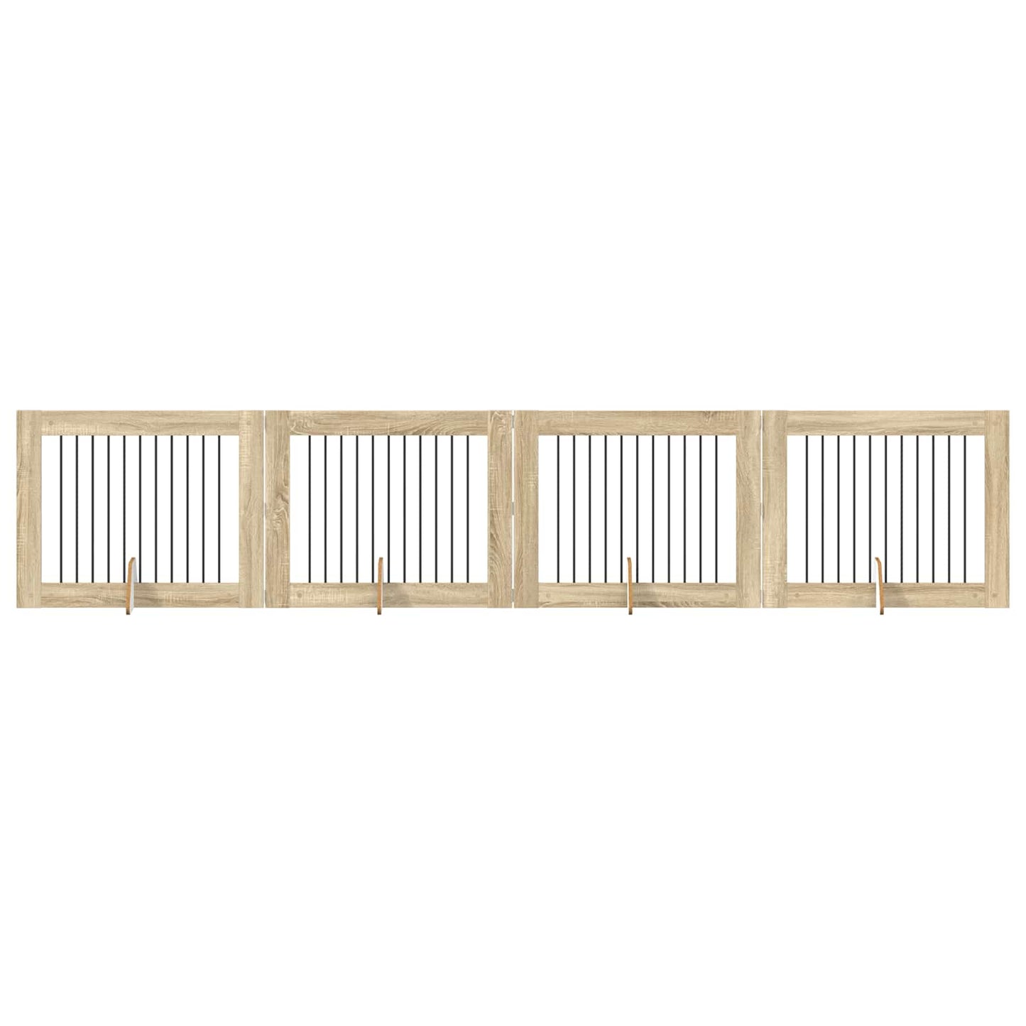 Hondenhekje met standaards 4 pcs Sonoma Eiken 100 x 80 cm