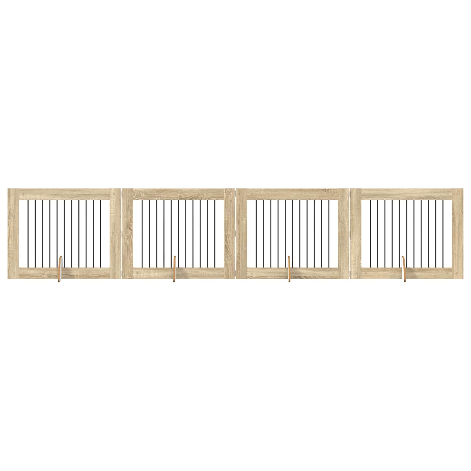 Hondenhekje met standaards 4 pcs Sonoma Eiken 100 x 80 cm