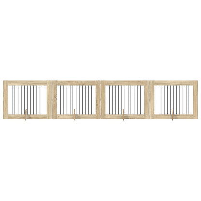 Hondenhekje met standaards 4 pcs Sonoma Eiken 100 x 80 cm