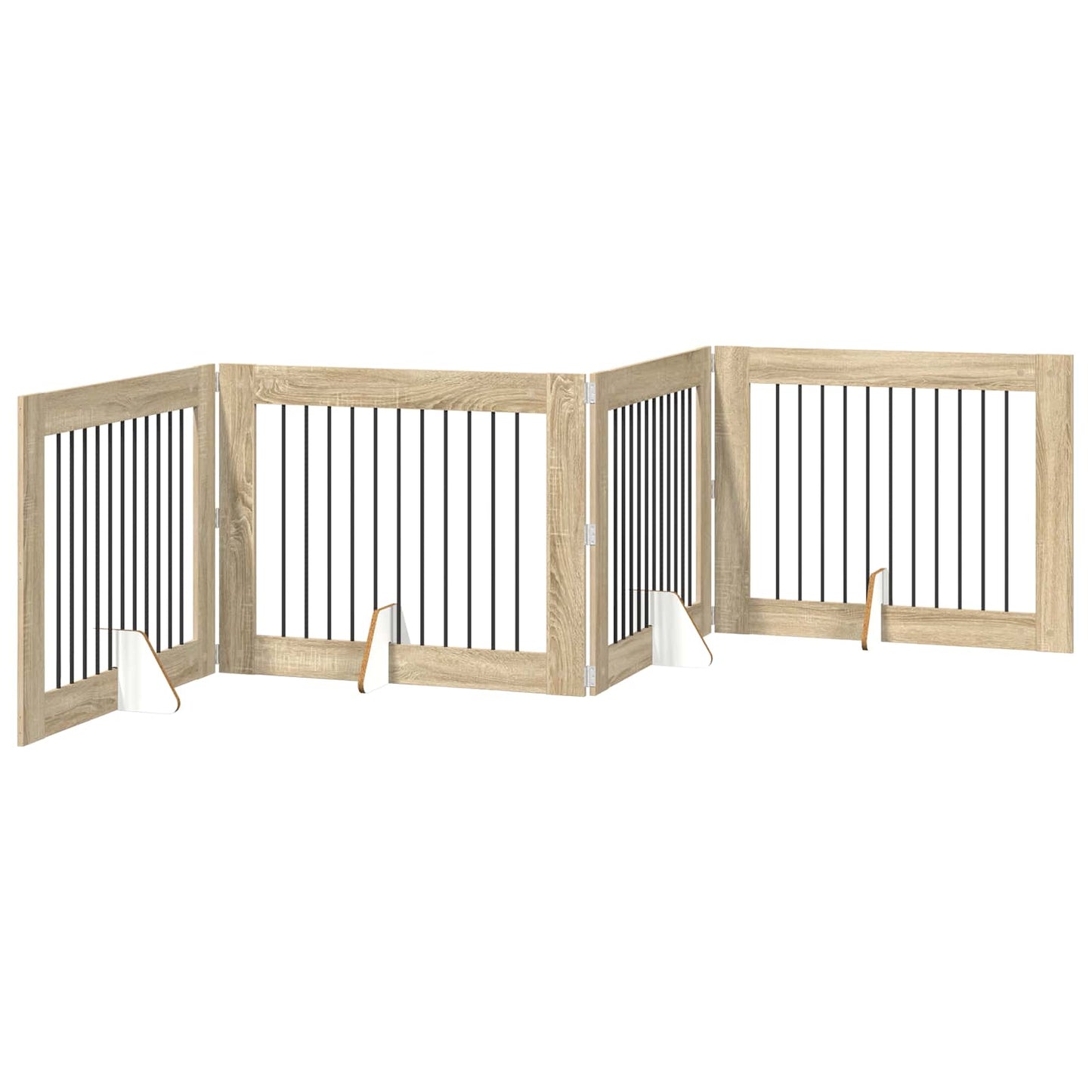 Hondenhekje met standaards 4 pcs Sonoma Eiken 100 x 80 cm
