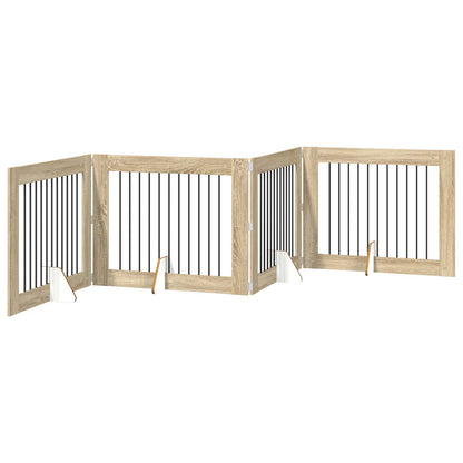 Hondenhekje met standaards 4 pcs Sonoma Eiken 100 x 80 cm