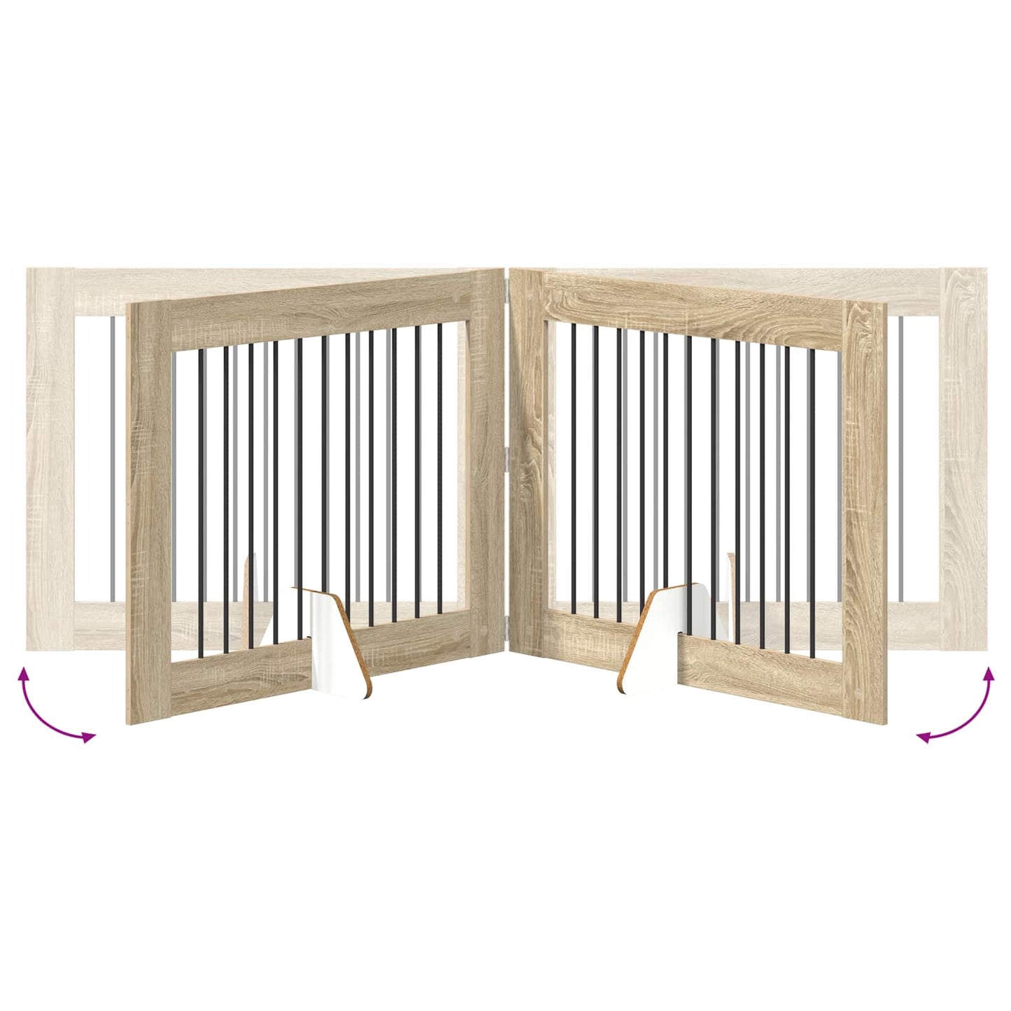 Hondenhekje met standaards 4 pcs Sonoma Eiken 100 x 80 cm