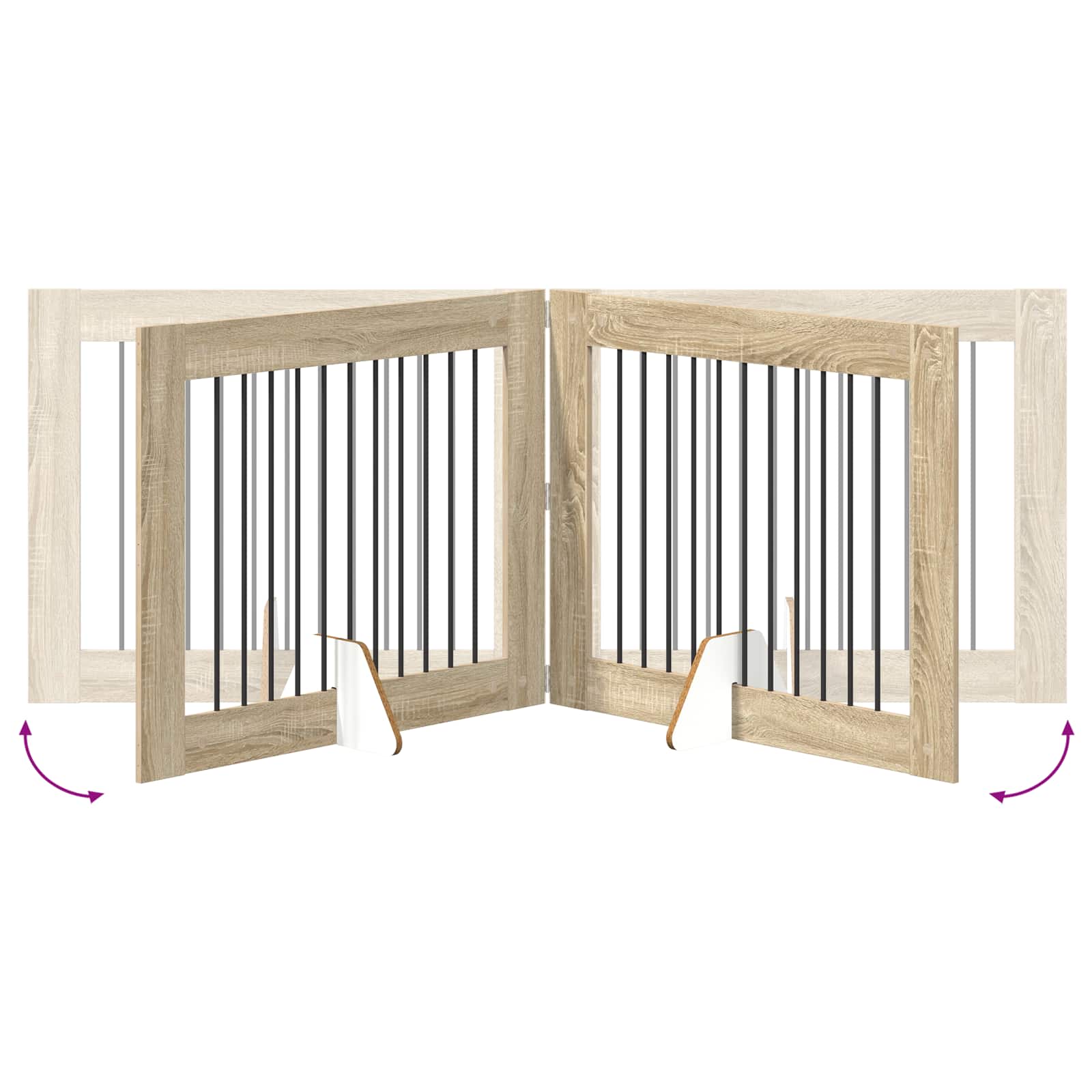 Hondenhekje met standaards 4 pcs Sonoma Eiken 100 x 80 cm