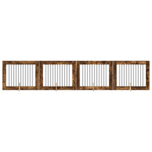 Hondenhekje met standaards 4 pcs Gerookt eiken 100 x 80 cm