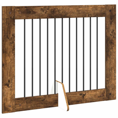 Hondenhekje met standaards 4 pcs Gerookt eiken 100 x 80 cm