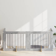 Hondenhek 4 delen 401x34x80 cm grijs sonoma