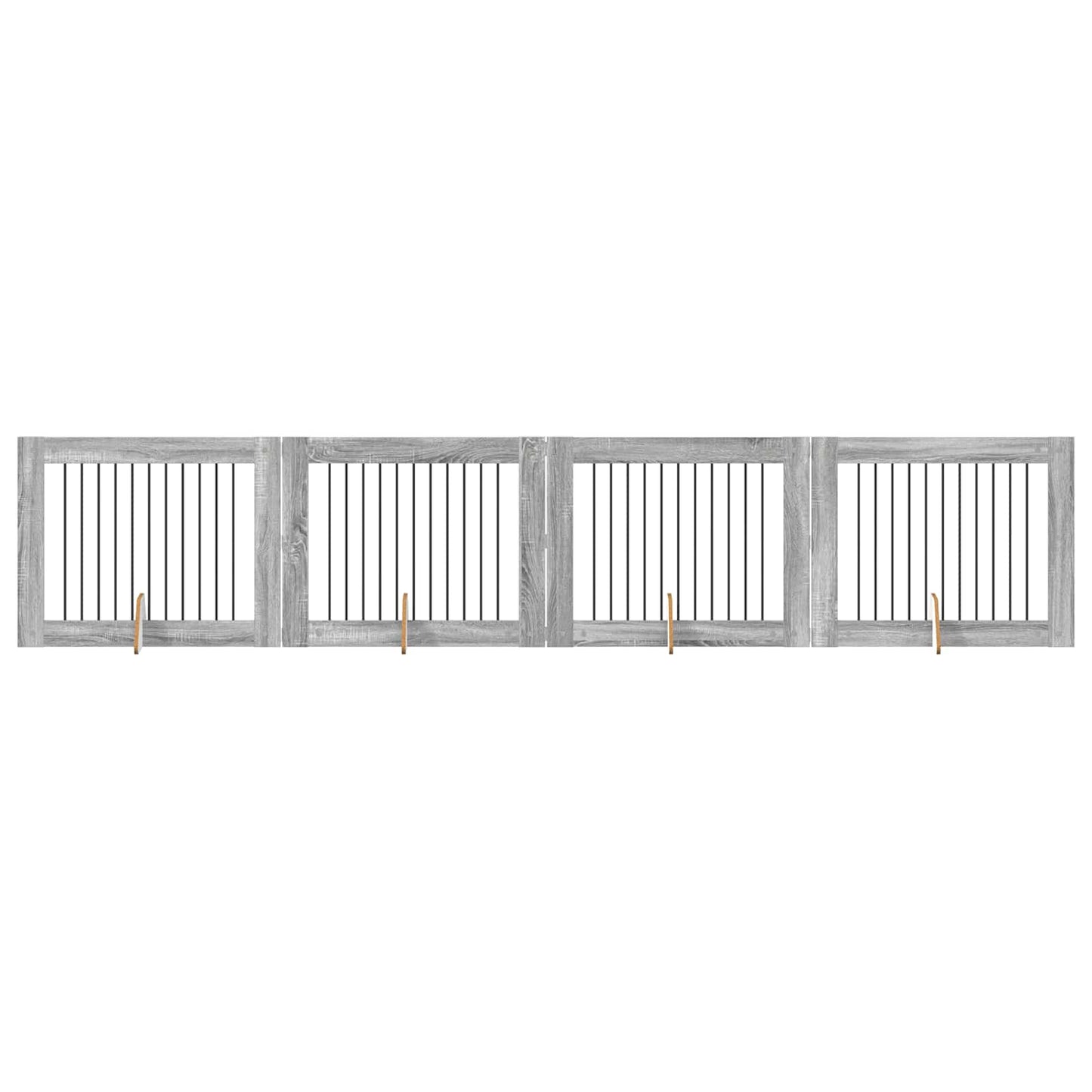 Hondenhekje met standaards 4 pcs Grijs sonoma 100 x 80 cm