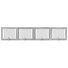 Hondenhekje met standaards 4 pcs Grijs sonoma 100 x 80 cm