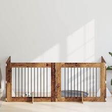 Hondenhekje met standaards 4 pcs Oud hout 100 x 80 cm