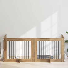 Hondenhekje met standaards 4 pcs Artisanaal eiken 100 x 80 cm
