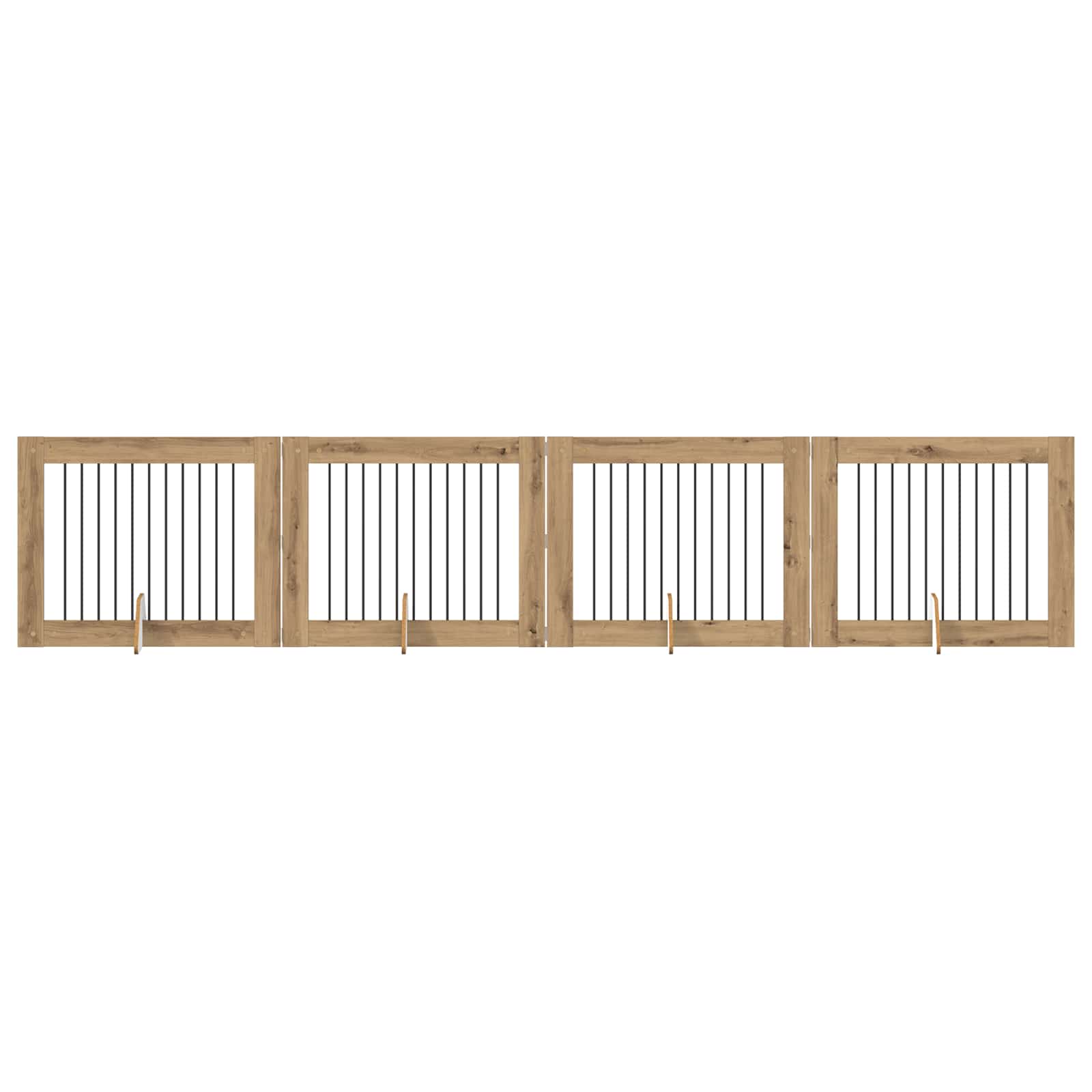 Hondenhekje met standaards 4 pcs Artisanaal eiken 100 x 80 cm