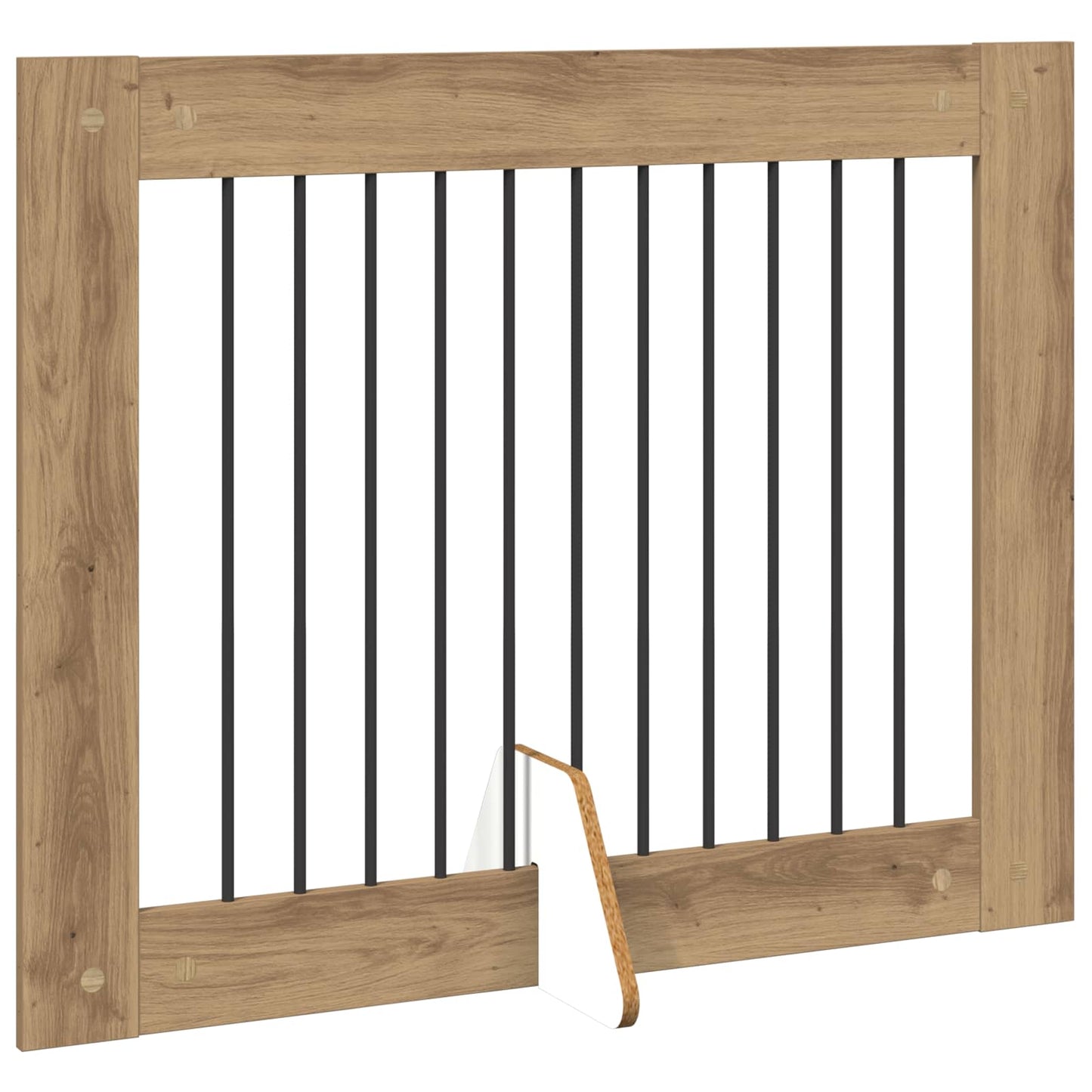 Hondenhekje met standaards 4 pcs Artisanaal eiken 100 x 80 cm