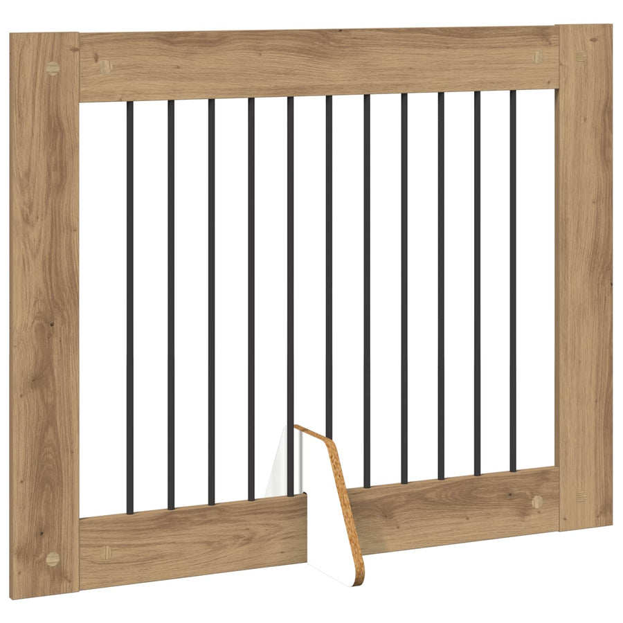 Hondenhekje met standaards 4 pcs Artisanaal eiken 100 x 80 cm