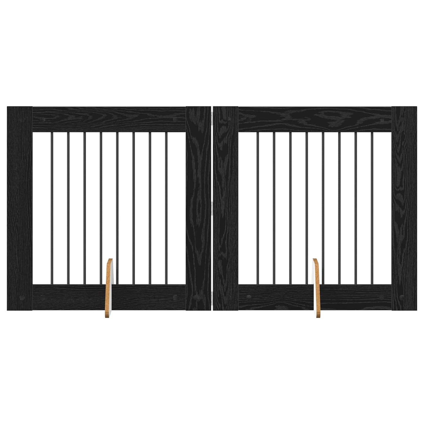 Hondenhekje met standaards 2 pcs Zwart eiken 80 x 80 cm