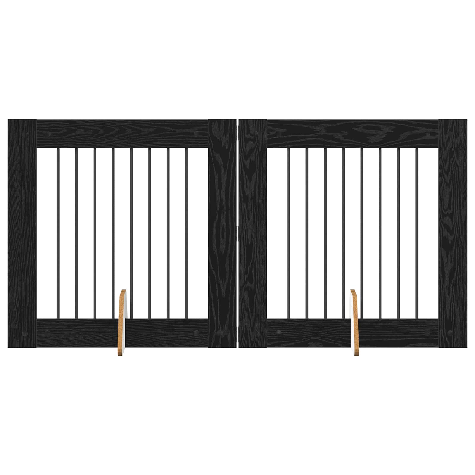 Hondenhekje met standaards 2 pcs Zwart eiken 80 x 80 cm
