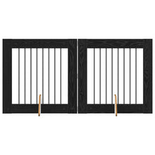Hondenhekje met standaards 2 pcs Zwart eiken 80 x 80 cm