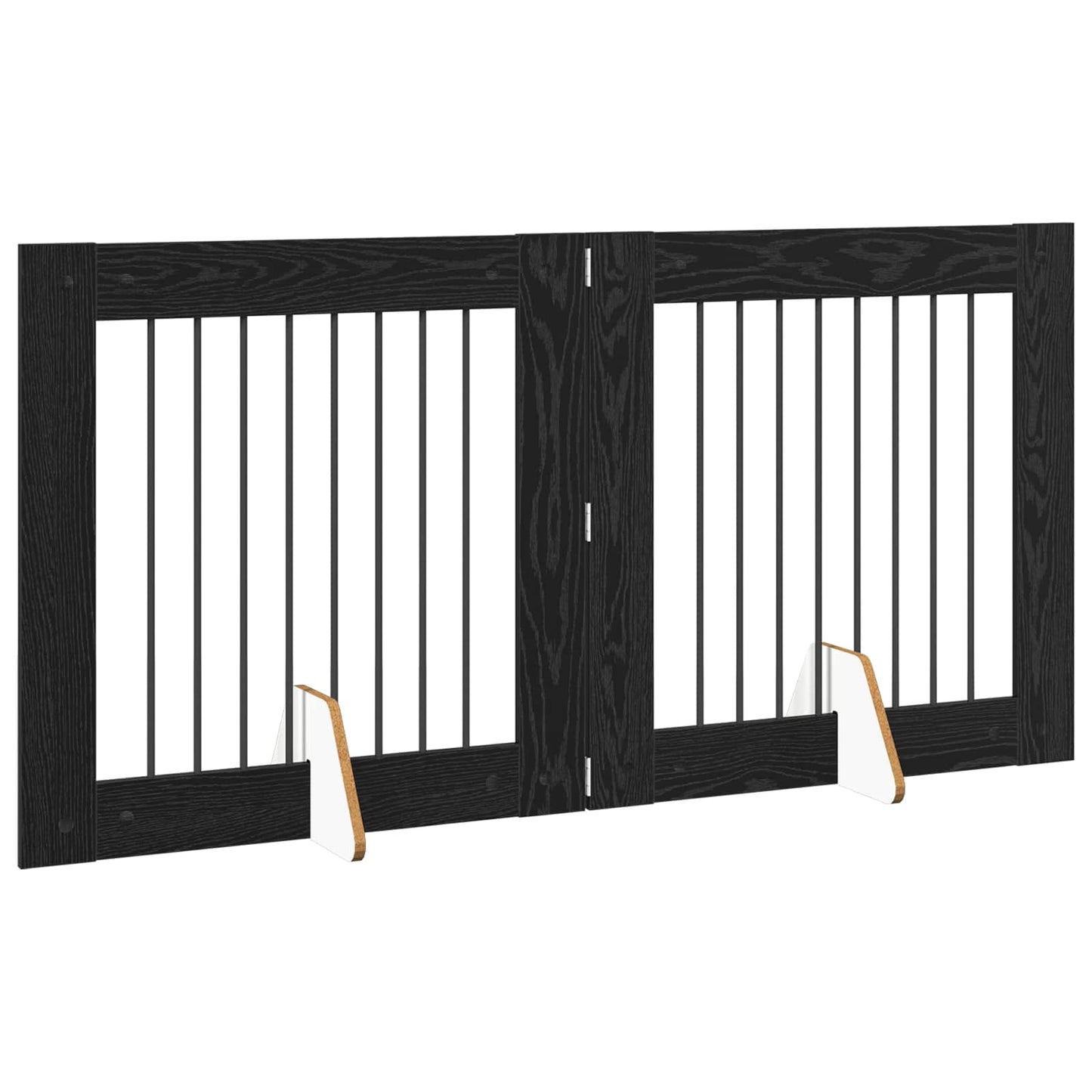 Hondenhekje met standaards 2 pcs Zwart eiken 80 x 80 cm