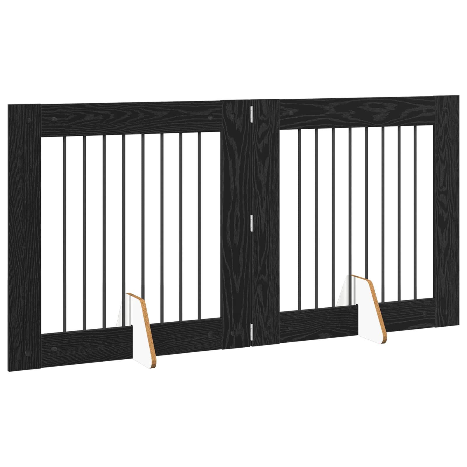Hondenhekje met standaards 2 pcs Zwart eiken 80 x 80 cm