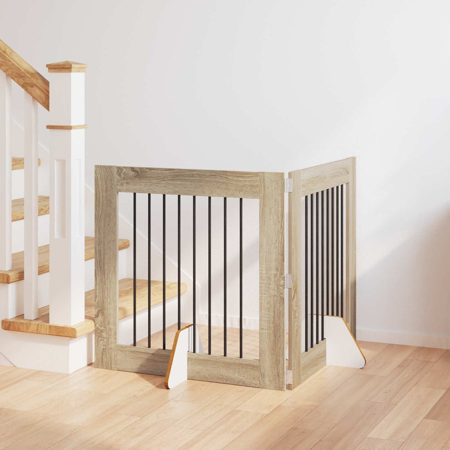 Hondenhekje met standaards 2 pcs Sonoma Eiken 80 x 80 cm