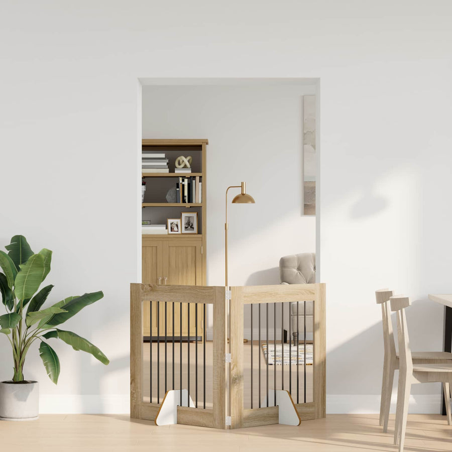 Hondenhekje met standaards 2 pcs Sonoma Eiken 80 x 80 cm