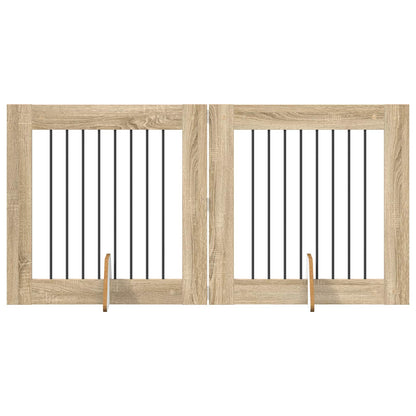 Hondenhekje met standaards 2 pcs Sonoma Eiken 80 x 80 cm