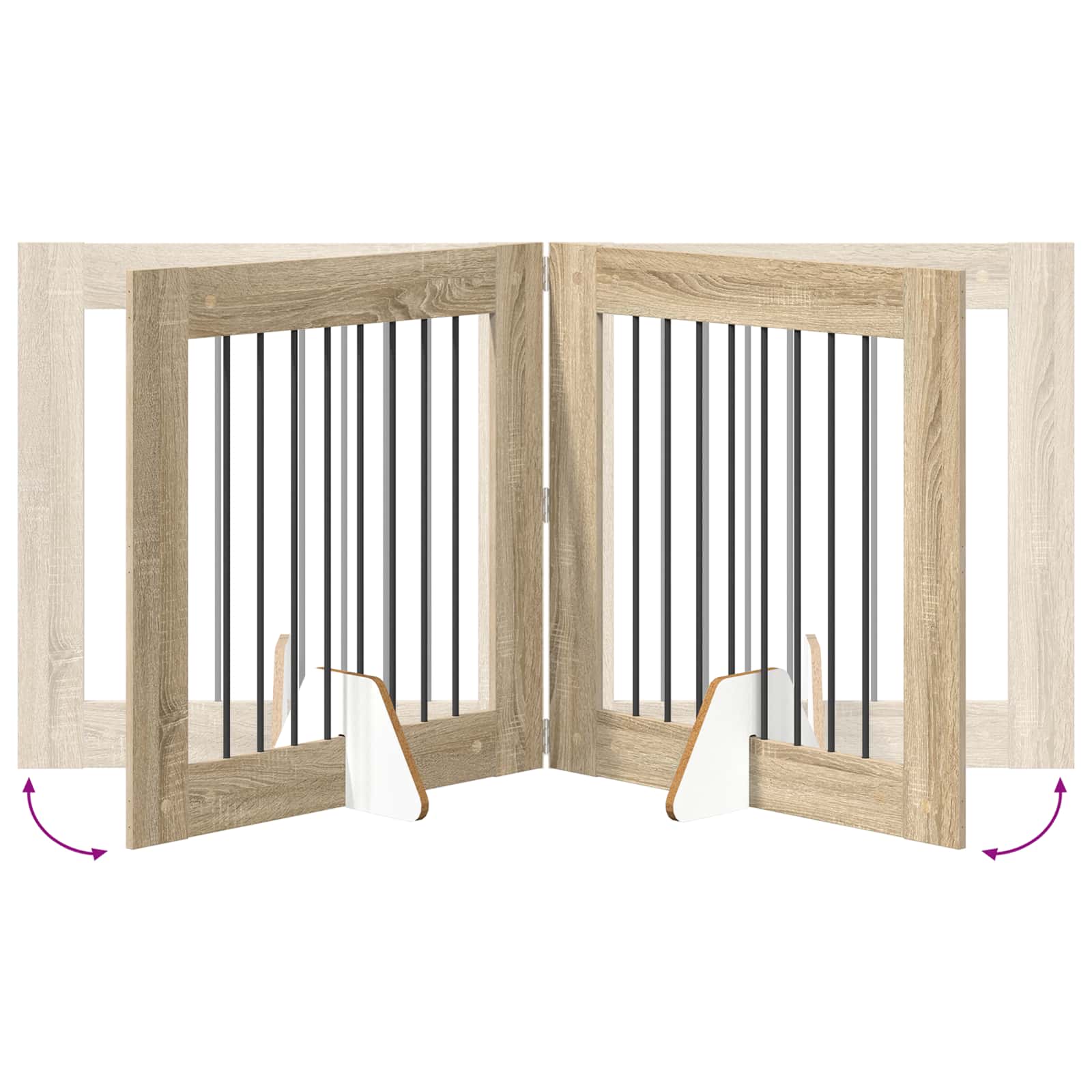 Hondenhekje met standaards 2 pcs Sonoma Eiken 80 x 80 cm