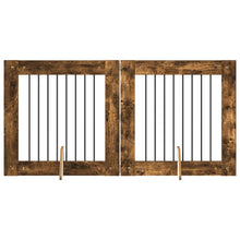 Hondenhekje met standaards 2 pcs Gerookt eiken 80 x 80 cm