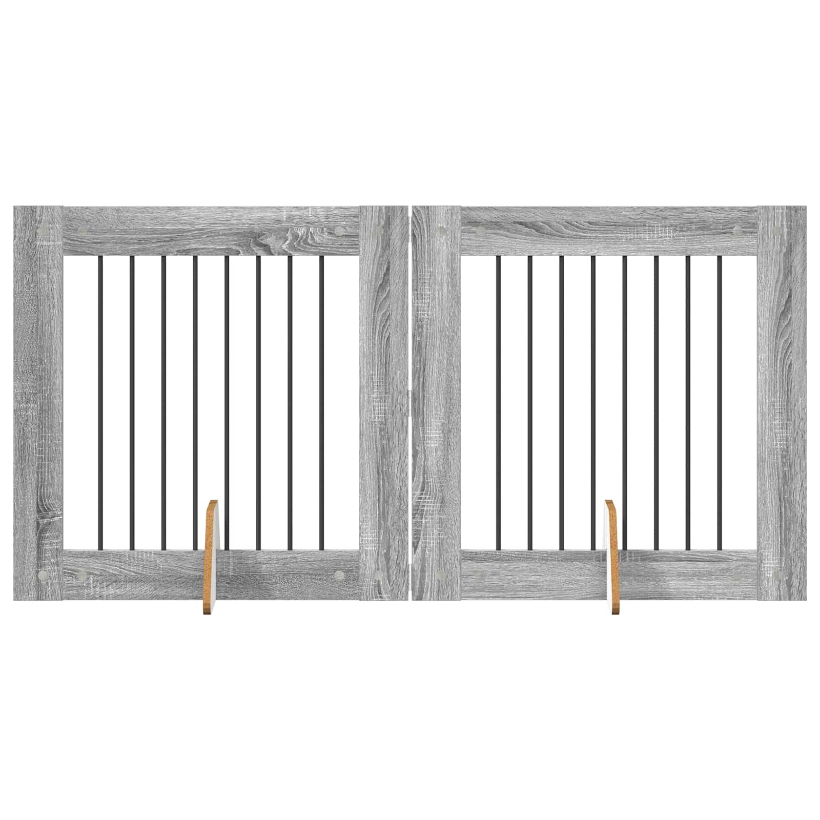 Hondenhekje met standaards 2 pcs Grijs sonoma 80 x 80 cm